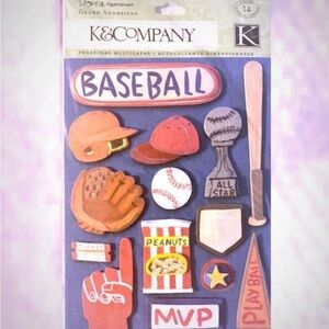 💞 New Dimensional Baseball Scrapbook Stickers